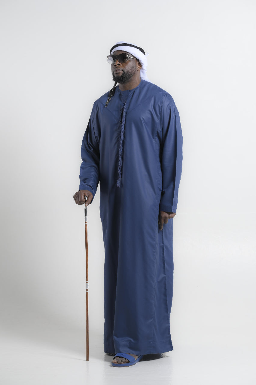 Bedouin Blue In The Heritage Cut Emirati Kandura — 24K | The World’s Most Wanted Kandura