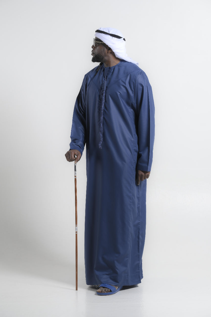 Bedouin Blue In The Heritage Cut Emirati Kandura — 24K | The World’s Most Wanted Kandura