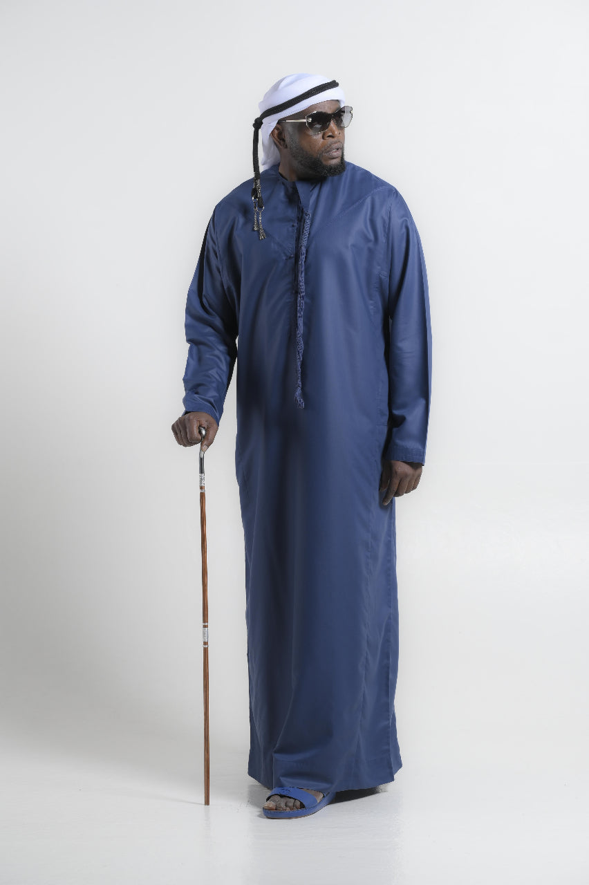 Bedouin Blue In The Heritage Cut Emirati Kandura — 24K | The World’s Most Wanted Kandura